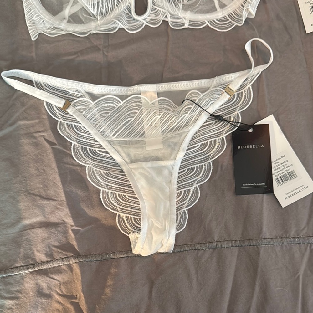Bluebella White Lace Panties with Scalloped Trim